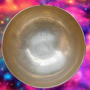 Shakyamuni Buddha Singing Bowl | Handcrafted Tibetan Singing Bowl for Meditation, Sound Healing, and Stress Relief