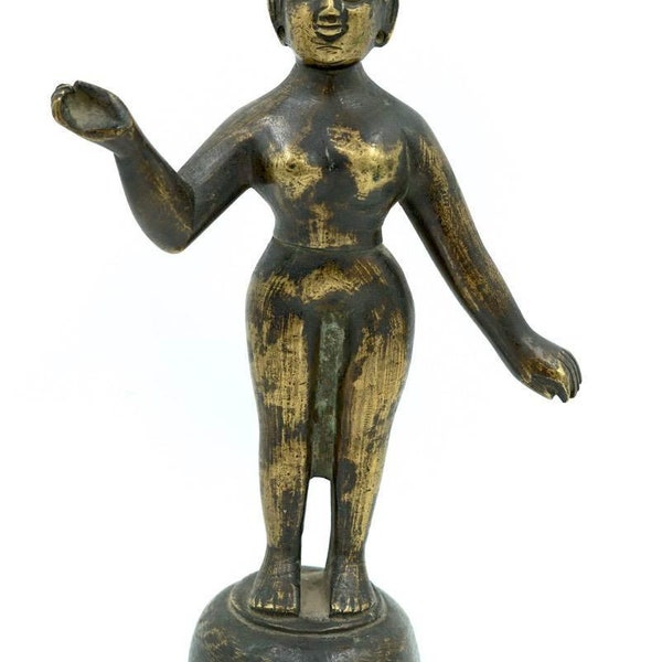 Vintage Bronze Statue of Standing Woman  | Handcrafted Timeless Elegance | Antique Beauty Classic Art