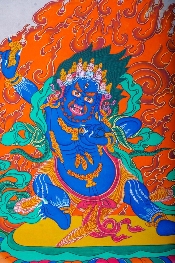 チベット タンカ グルリンポチエの仏画 タンカのポスター Guru