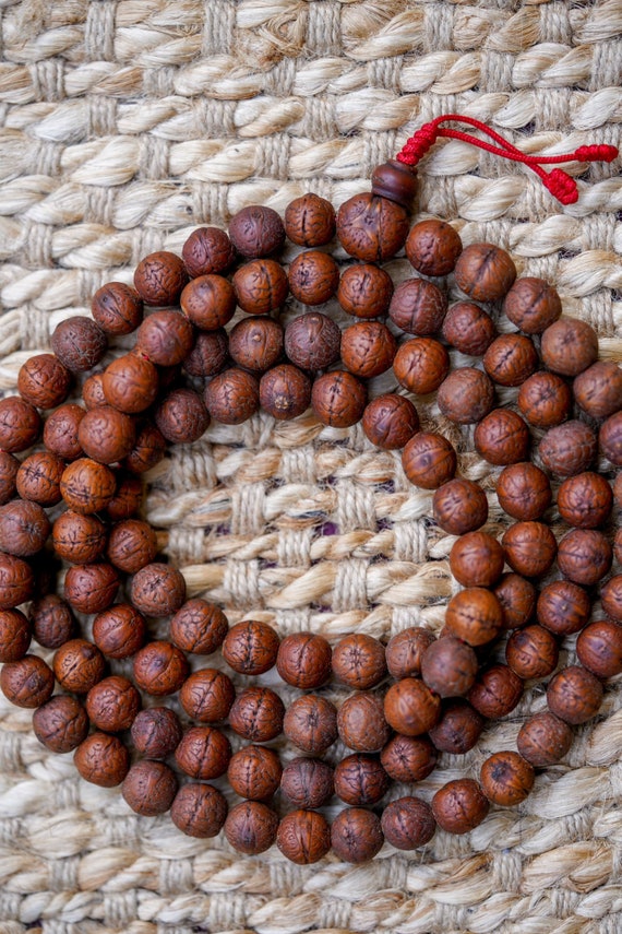 Dark Bodhi Mala Genuine Japa Bodhi Seed Natural Bead Wrist Mala