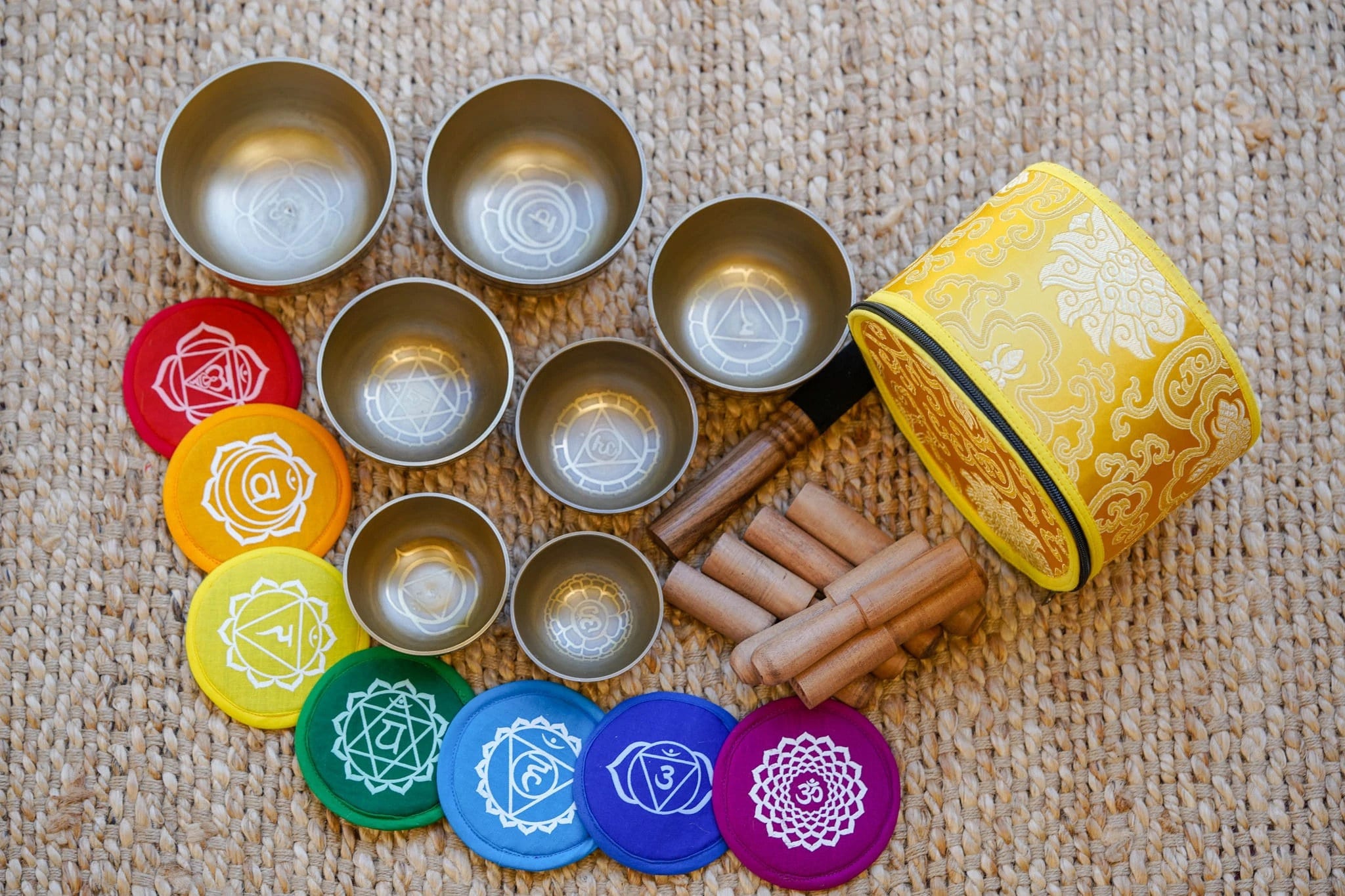 Seven Set Seven Set of Harmonic Singing Bowl | Authentic Chakra Healing Bowl Set ...