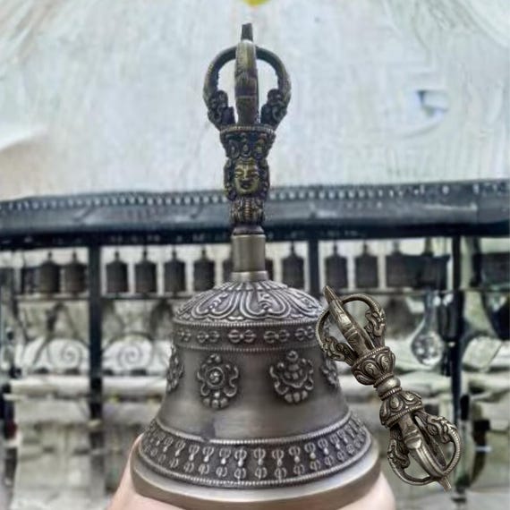Tibetan Bell With Vajra | Handmade Buddhist Bell for Spiritual