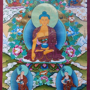 Beautiful Thangka Painting of Shakyamuni Buddha - Handpainted Tibetn Art  from Nepal | Best Quality