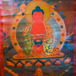 Tibetan Thangka of Amitabha Buddha | Buddha Arts | Original Hand Painted on cotton canvas |  Deity Thangka Painting from Nepal