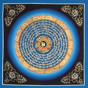 Om Mantra Mandala Thangka painting | Meditational Tool | Spiritual arts and Gifts | Best Handicrafts from Nepal
