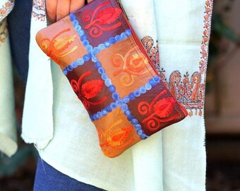 Ladies Purse with Vibrant Colors | Fashion Forward: Cashmere Design Purse with Kashmiri Embroidery | A Must-Have for Women!