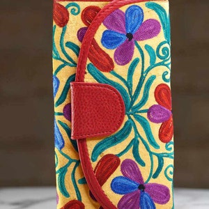 Women multicolor Card wallet Floral Embroidered wallet organizer Purse Best Gift for her image 1