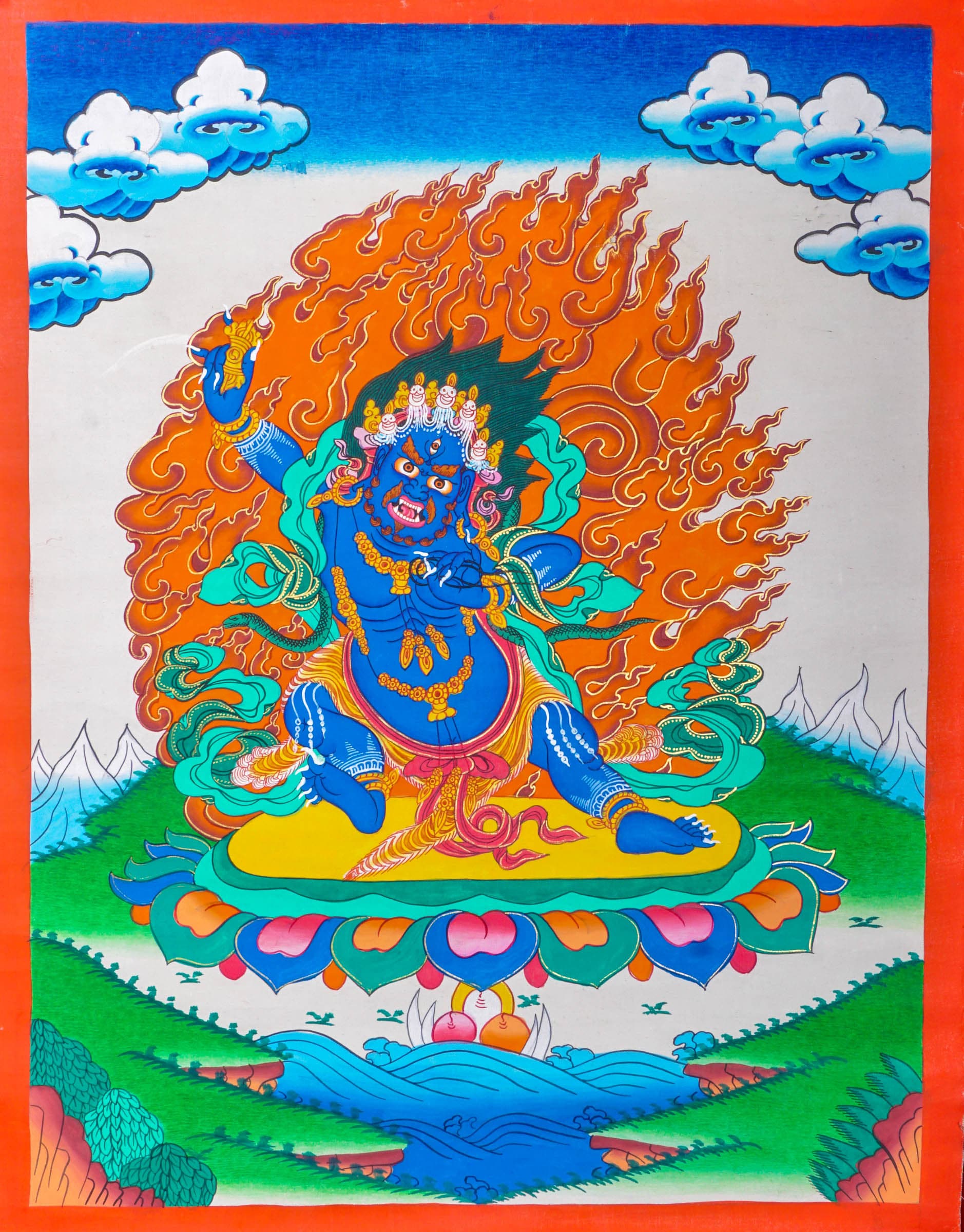 金剛仏画 - 怒りの神のチベットタンカ - Etsy 日本