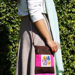 Bolso de mano rosado / Glamour artesanal / Bolsos de mujer de moda con bordado de Cachemira / ¡Compra ahora!
