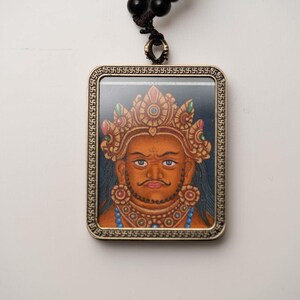 Zambala Ghau Thangka Locket – Handcrafted Tibetan Pendant, Spiritual Amulet for Wealth, Prosperity, and Good Fortune