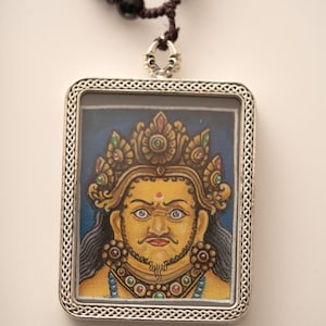Zambala Ghau Thangka Locket – Handcrafted Tibetan Pendant, Sacred Amulet for Wealth, Prosperity, and Abundance