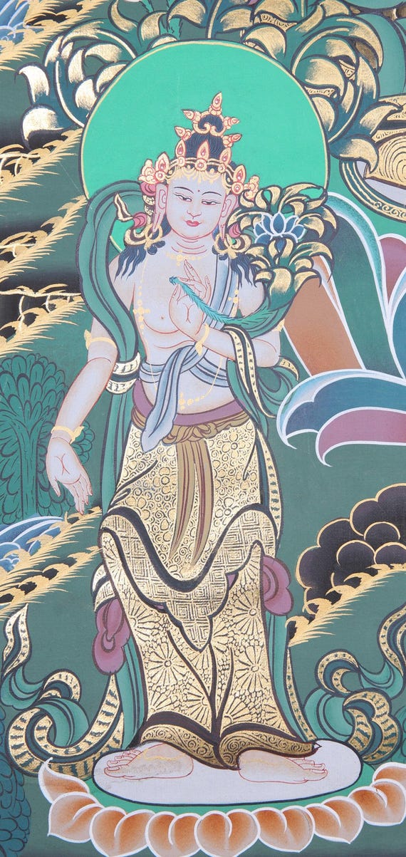 ヴァジュラサットヴァ・タンカ｜ヒマラヤの職人によるチベット仏教美術