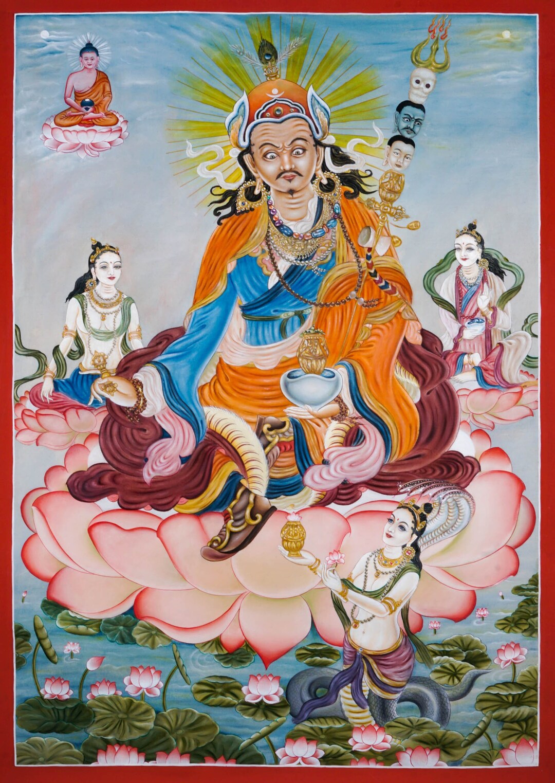 Padmasambhava High Quality Thangka Painting Guru Rinpoche Etsy