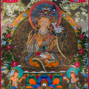 Genuine Thangka of Padmasambhava - Guru Rinpoche Art | Master teacher Painting art for meditation