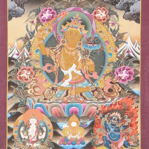 Manjushri Thangka | Wall Hanging Tibetan Painting | Genuine Tibetan Art for Meditation and Spirituality