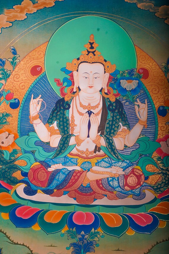チェングレシ チベット タンカ仏画 | 瞑想修行のための神聖な
