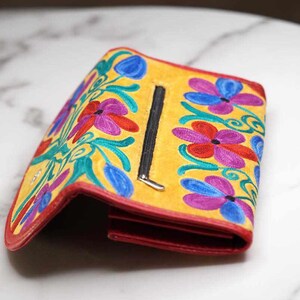 Women multicolor Card wallet Floral Embroidered wallet organizer Purse Best Gift for her image 4