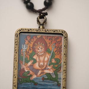 White Zambala Ghau Locket Artwork | Tibetan Buddhist Prosperity Amulet | Handmade Himalayan Pendant | Wealth & Blessings Jewelry Gift