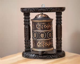 Om Mani Padme Hum Mantra Prayer Wheel for home decor | Spinning prayer wheel | Meditational tool for spiritual practice