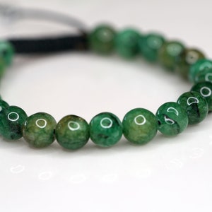 Green Emerald Bracelet for Energy Healing | Natural bead Wrist Mala | Ideal Gift for Mother's Day