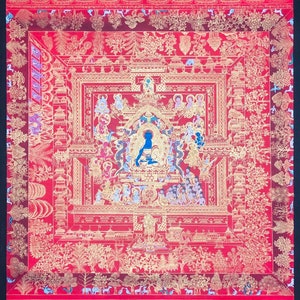 Medicine Buddha Mandala Thangka Painting - Tibetan Thangka hand painting on cotton canvas