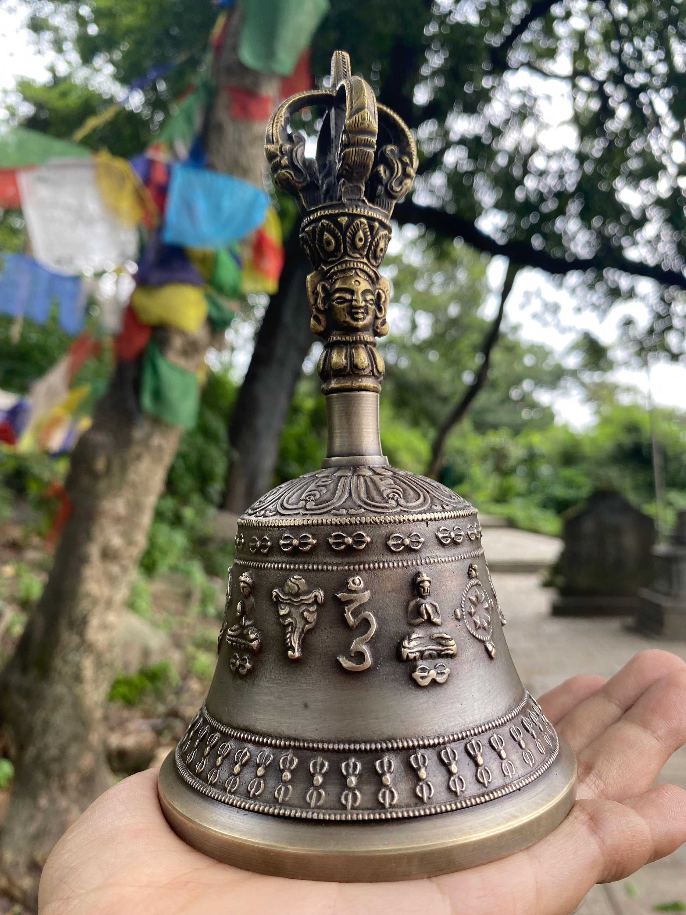 Tibetan Bell With Vajra | Handmade Buddhist Bell for Spiritual