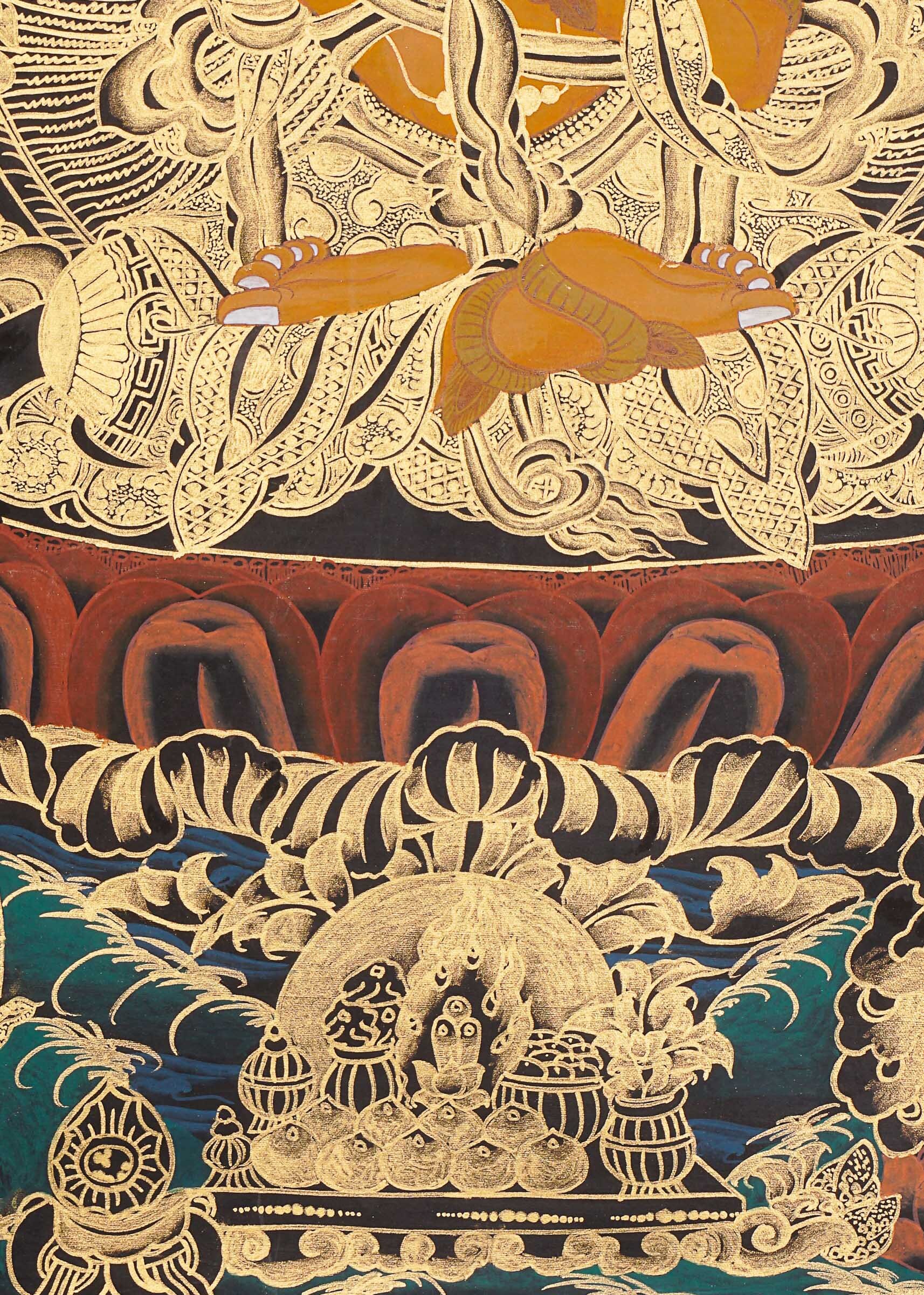 文殊菩薩タンカ｜知恵と洞察のための手作りのチベット美術｜精緻な仏教