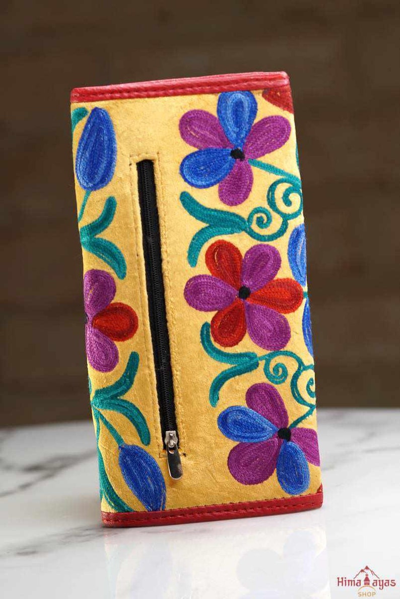 Women multicolor Card wallet Floral Embroidered wallet organizer Purse Best Gift for her image 2