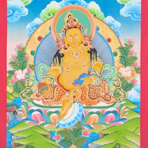 Zambala Thangka Painting | Original Tibetan Thangka of God of Wealth | Religious and Spiritual