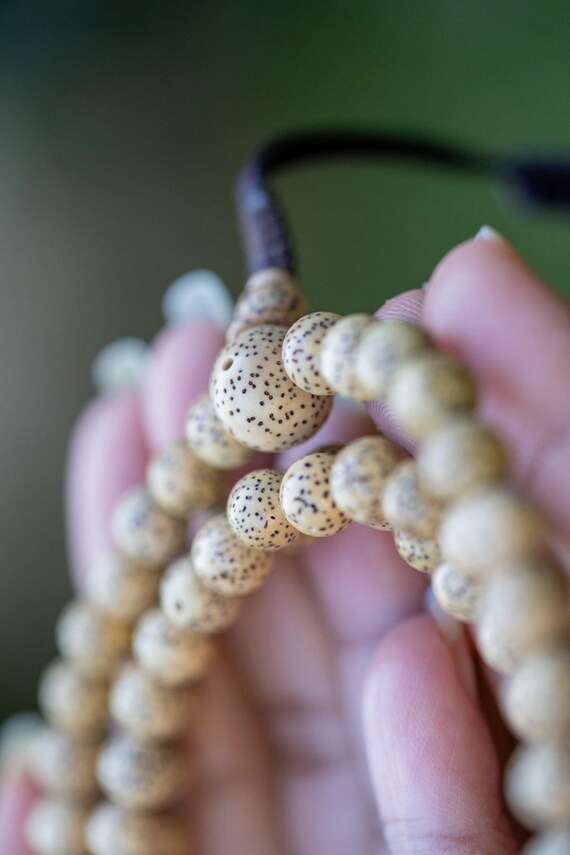 Lotus Seed Mala Bead Necklace | Enlightenment, Purity & Spiritual Growth | Handcrafted Meditation Jewelry for Inner Peace