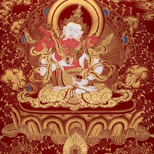 Vajrasattva Shakti Thangka | Handpainted Tibetan Buddhist Art | Divine Purification Deity | Traditional Himalayan Spiritual Wall Decor