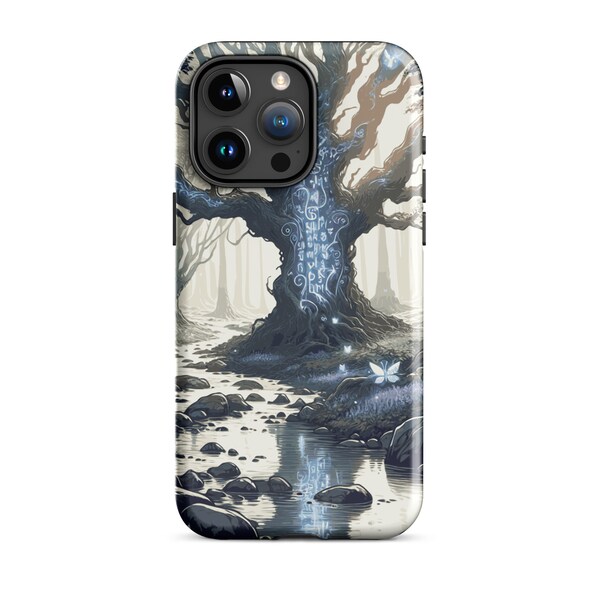 Ancient Mystic Tree iPhone Case, Ethereal Forest Magic, Glow Rune, Dreamy Protective Tough Case