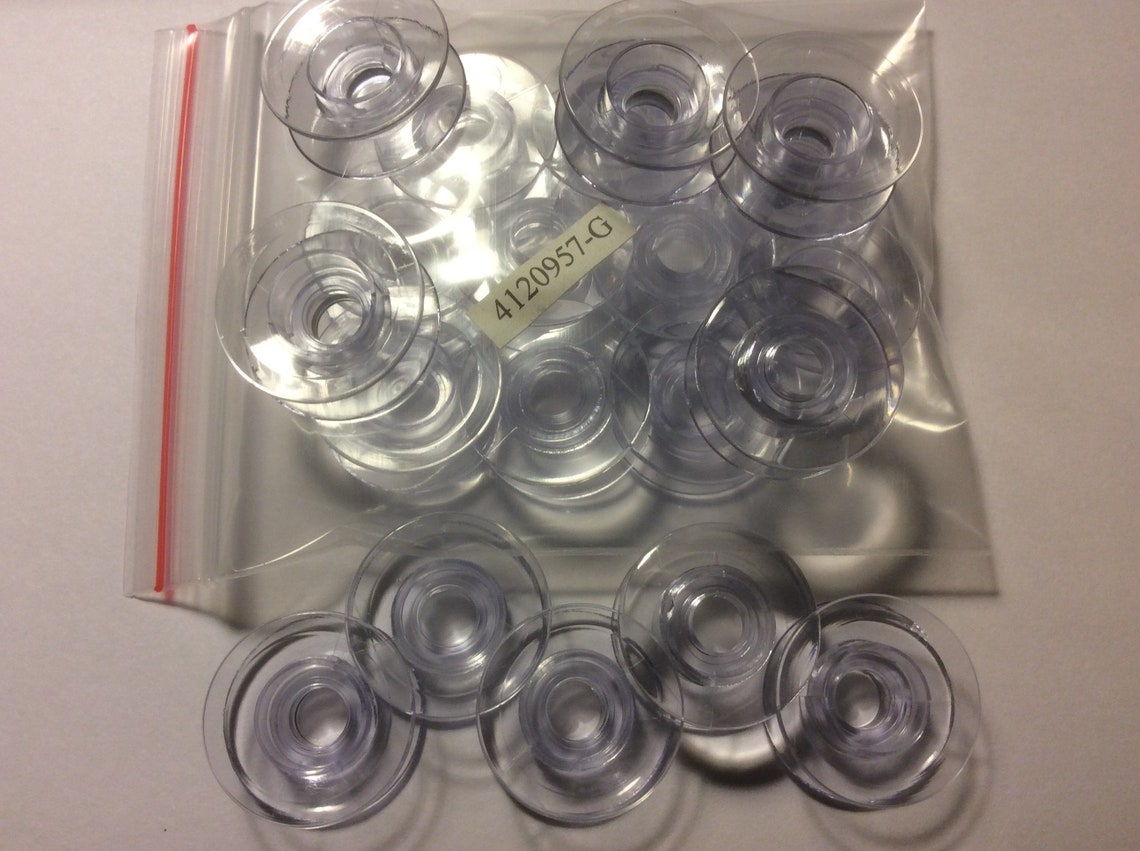 10 Clear Bobbins for Viking Husqvarna Sewing Machine 412 09 75 G That