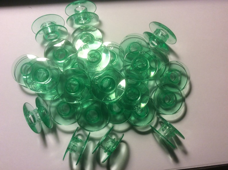 30 Green Bobbins for Viking Husqvarna Sewing Machine 4123078G Groups 5