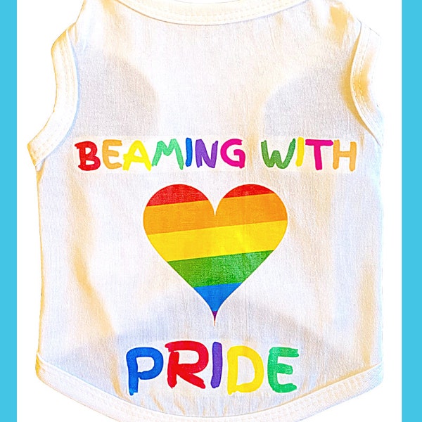 Beaming With Pride Rainbow Heart Dog Shirt