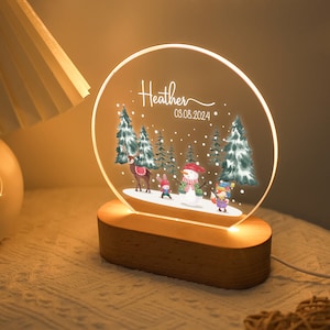 Personalized Butterfly Flower Night Light, Lamp with Name and Date, Gift for Kids, Bedroom Bedside Light, Cute Night Lamp Baby Baptism Gift Design 2