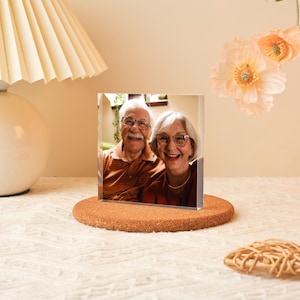 Custom Photo Gift, Personalized Father&#39;s Day Gift, Acrylic Picture Frame, Acrylic Photo Block, Gift for Dad, Wedding gift, Birthday Gift