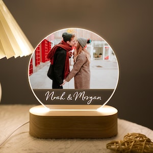Personalized Photo Night Light Plaque, Photo LED Light, Custom Couple Acrylic Picture Lamp, Gift for Couple, Mothers Day Gift, Gift for Her