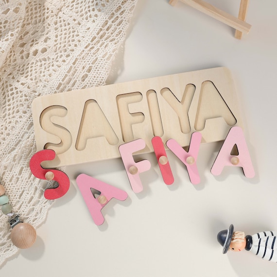Personalized Name Puzzle With Pegs New Christmas Easter Gifts for Kids Wooden Toys Baby Shower Custom Toddler Toys First Birthday 1st Gift