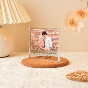 Custom Acrylic Glass Photo Block, Personalized Photo Collage Picture Frame, Bedroom Picture Collage Plaque, Gift for Couple, Wedding Gift