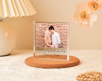 Benutzerdefinierte Acrylglas Fotoblock, personalisierte Fotocollage Bilderrahmen, Schlafzimmer Bild Collage Plaque, Geschenk für Paar, Hochzeitsgeschenk