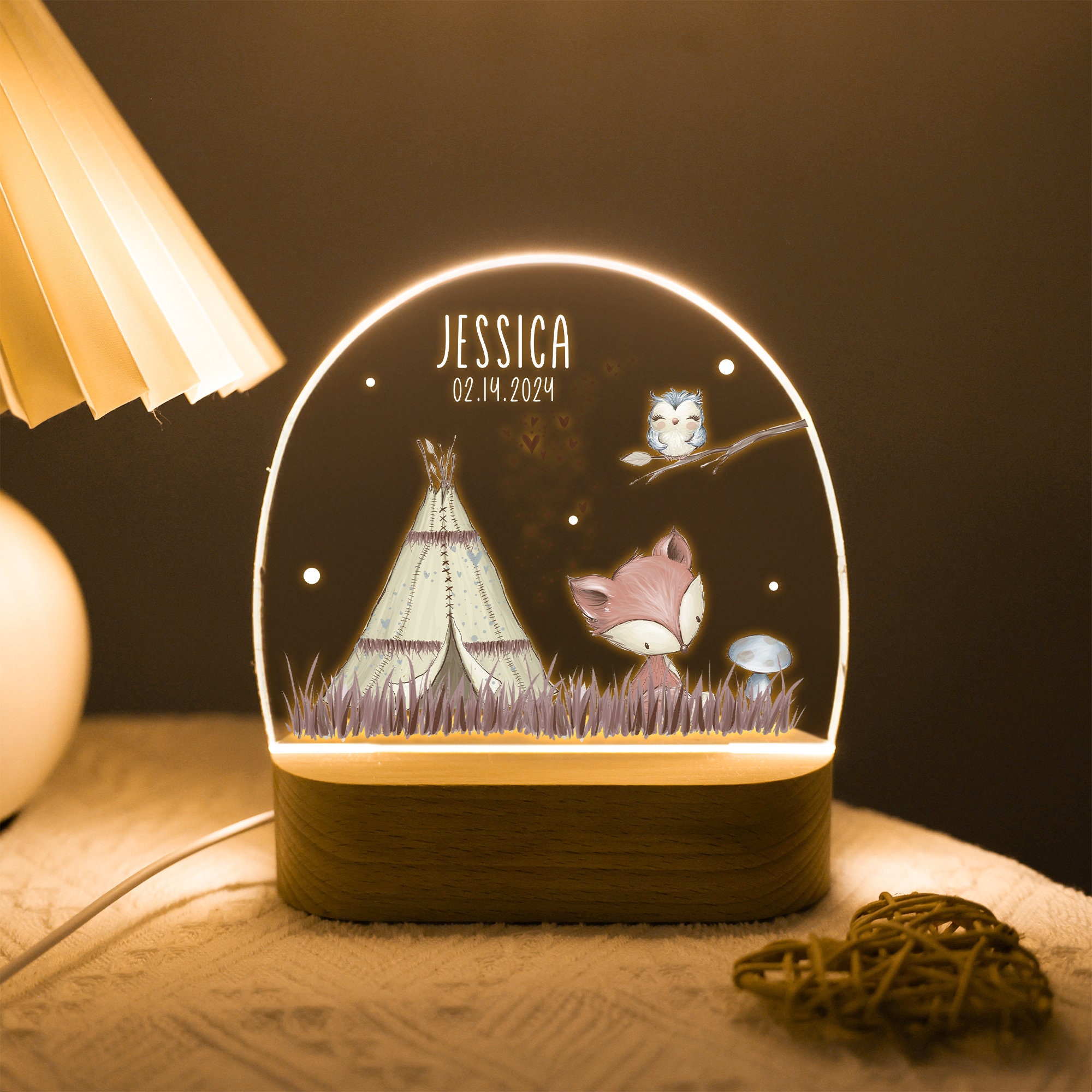Personalized memorial acrylic plaque LED lamp night light - Podssk