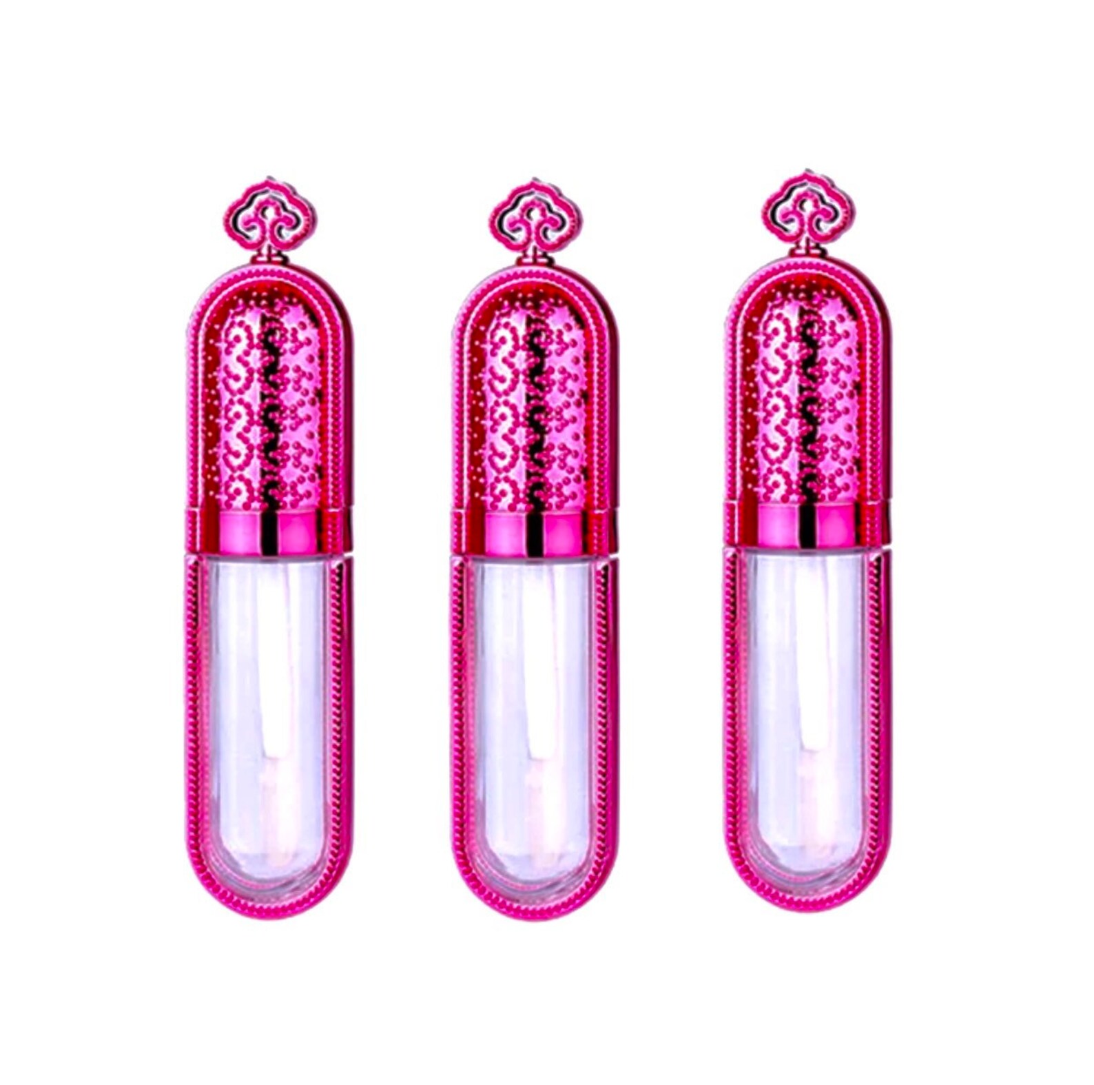 50/100 PCs Pink/fuchsia crown lipgloss tube. Empty Lipgloss Etsy