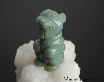 MAYAN MOUNTAIN /"EAGLE WARRIOR/" JADEITE JADE CARVING PENDANT MAYA GREEN MINT NEW