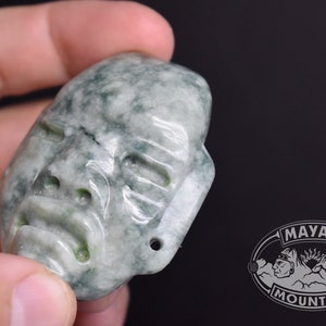 LARGE OLMEC Olmeca Mask // JADEITE Jade //Face Head Necklace Pendant // Guatemalan Guatemala