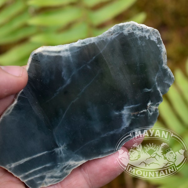 Super THIN TRANSLUCENT SLAB // Rough Blue Green Jadeite Jade // Guatemalan Guatemala // Mayan Mountain