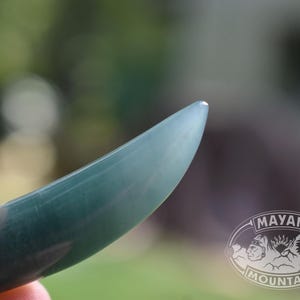 ICY BLUE // Tooth Claw Jaguar Pendant // Guatemalan Jadeite Jade //  Mayan Mountain