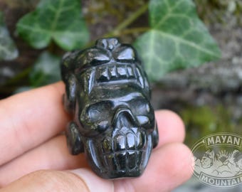 Mayan SKULL BURIAL MASK // Maya Face // jadeite Jade // Necklace Pendant // Guatemalan Guatemala