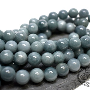 SUPER TRANSLUCENT !!! //  Princesa BLUE // Guatemalan Jadeite Jade // Lot of Ten Bead Beads //  Round // Mirror Polish // 11.5 to 12 mm