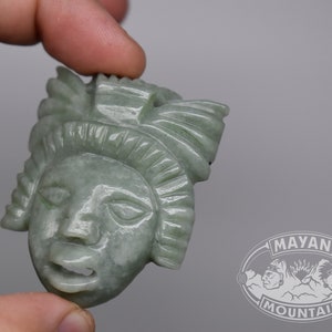 Mayan BURIAL MASK // Maya Face // JADEITE Jade // Necklace Pendant // Guatemalan Guatemala